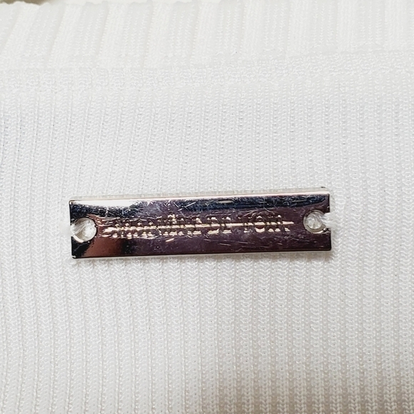 Maniere De Voir Ribbed Underbust Crop Top Size 16 White Long Sleeve Pullover - Picture 6 of 12